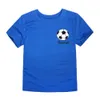 T-Shirts Boy Bebek Tişört Beyaz Siyah Yaz Pamuk Çocuklar Tişörtler Erkek Çocuklar Tişörtleri Pamuk Futbol Baskı Büyük Boy Tshirt 2-12y P230419