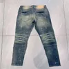 jeans violets jeans de créateurs jeans hommes hommes genou skinny taille droite 28-40 moto tendance longue droite trou High Street denim en gros 2 pièces