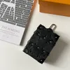 Designer Graffiti Letter Unisex Key Wallet Ladies Plaid Embossed Keychain Coin Purses Mini Box Bags Clutch Bags Luxury Brand Women and Men Keyring Charms Pendant