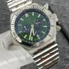 44mm Super Chronomat Blue Dial Watch Quartz Chronograpg 날짜 남성 감시 스테인레스 스틸 스트랩 남성 손목 시계