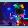 Party Decoration Led String Lights Decorative Astronaut Spaceship Rocket Ufo Pendants Glowing Banner Holiday Kids Birthday Wall Wind Dhn9Q