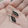 Dangle Earrings Vintage Original Ancient Silver Color Leaf Small Gypsy Tribe Minority Wind