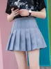 Skirts Preppy Pleated Skirt Girls Streetwear A Line Tennis Skirt High Waist Korean Red Pink Y2K Mini Jupe Femme Blue Women Clothing 230419