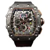 Rörelse klockor Richardmille Top Lithe Wristwatch Red Devil Carbon Fiber Watch Men's Black Technology Luxury Samma Mechanical Watch Mill RM056 RB3L98