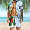 Мужские повседневные рубашки мода для мужчин тропический пляж с коротки