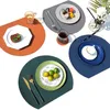 Table Mats 1set PU Placemats For Waterproof Non-Slip Insulation Leather Place Set Nordic Style Double Side Color Cup Mat