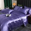 Zestawy pościeli jedwabisty czteroczęściowy zestaw w stylu europejskim Sleep Sleep Pure Duvet Cover 4pcs Bed 231118