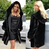 Women's Fur Faux Fur Faux Mink Fur Coat Women Winter Warm Faux Fur Jacket Coat Female Long Hooded Fur Overcoat Black Ladies Plus Size Coats S-4XL 231118