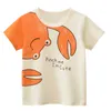 T-shirty Summer Children 3D Cartoon T-shirt dla chłopca z nadrukiem dla chłopców dinozaur Shark chłopcy T-koszul