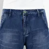 Jeans de verão Homens altos finos de 115 cm de moda reta Blue Black Boys Strelited Denim Troushers Slim Fit Male Cowboy Calças