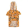 Dog Apparel Printed Raincoat Lightweight Reflective Waterproof With Hood & Harness Hole Outdoor Rain Jacket Poncho