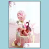 Decorazione per feste Arcobaleno Coriandoli Palloncini Cake Topper Celebrazione Compleanno Baby Shower Cupcake Kit Decorazioni per la tavola 5 pollici Goccia De Dhn2X