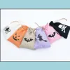 Geschenkwikkeling Burlap Tassen Jute Dstrings Candy Pouch Halloween Treat Bag met verschillende ontwerpen Party Decoratie Colorf Drop Delivery Hom DHE3C