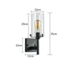 Wall Lamps Industrial Lamp Sconces Black Metal Clear Glass Shade E27 Bulb Interior Light Fixtures For Bathroom Vanity Hallway
