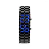 Montres-bracelets hommes montre lave LED accessoire de mode Bracelet amitié Style rétro main montre-bracelet pleine chaîne en acier décoration