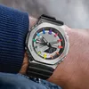 UNISEX Sports Digital Quartz Watch GM2100 Oryginalny szok zegarek zegarek Rainbow LED Dial Odłączany montaż w pełni funkcjonalny światowy czas Oak Seria