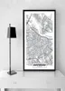 Modern City Amsterdam Map Minimalistyczne malowanie płótna Czarno -ścienne sztuka sztuki nadruk Plakaty do salonu Dekorowanie domu 5066102