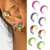 Boucles d'oreilles à tige une paire de manchette en verre de cristal multicolore C pour les femmes bijoux de mode de fête de mariage géométrique