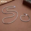 Chaînes BOCAI Réel Solide S925 Bijoux En Argent 4MM Chaîne De Boîte Personnalisée Rétro Hip-Hop À La Mode Tempérament Collier Pour Hommes Et Femmes