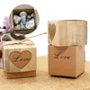 Presentförpackning stor rustik godislåda bröllop choklad favorit lådor älskar kraft bonbonniere papper med säckväv jute garn till bruddusch