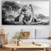 Pintura de animal canvas de leão leopardo pintura a óleo pôster picture home room slow office bedroom decoração de parede arte sem moldura