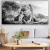 Animal Peinture Toile Lion Léopard Peinture À L'huile Affiche Photo Maison Intérieur Chambre Bureau Chambre Décoration Murale Art No Frame