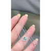 Xiy Wholesale Diamond White Solid Gold Aquamarine Water Drop V Shape Necklace Classic Gemstone Au750 Fine Jewelry