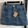 Taglie forti Abiti firmati Donna Denim Abito corto Lettere Design posteriore Minigonna Summer Fashion Jeans SRZS