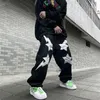 Herren Jeans American High Street Fashion Streetwear Lightning Love Patch Stickerei Harajuku Hip Hop Hose Herren Y2k 230419