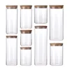 Bouteilles de stockage Pot en verre transparent Boîte scellée Récipient alimentaire pour thé en vrac Grain de café Sucre Sel Boîte de cuisine (avec couvercle en bambou)