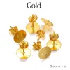 100pcs/lot 4-10mm Bronze Rhodium KC Gold Metal Blank Post Earring Studs Base Pins With Earring Plug Ear Back For Jewelry Makings Jewelry MakingJewelry Findings