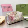 洗濯バッグ化粧品ハンドバッグ女性ハンドバッグ財布クラッチバッグクラシックレタープリントファッションジッパーポーチ純粋な革のゴールドハードウェア