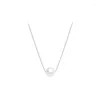 Kedjor Yachu Trendy Silver Color Simple Classic 8mm Diameter Simulated Pearl Necklace For Women Elegant Luxury CollarBone Chain Smycken