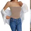 Damen Tanks Tops Frauen Sommer Sling Tube Top Nahtloser BH mit Pad Ice Silk Sexy ärmelloses Tank Camis rückenfreies Leibchen Crop