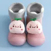 Premiers marcheurs bébé garçon chaussettes avec semelles en caoutchouc tout-petits chaussure chaussette anti-dérapant enfants filles coton rayé extérieur intérieur pantoufles rayure