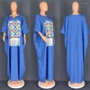 Ethnic Clothing Satin Maxi African Dress For Women Dashiki Africa Clothes Kaftan Robe Africaine Femme Loose Fashion Print Long Abaya Gown