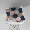 Kissen 45x45cm Nordic Pink Gelb Blau Kreis Geometrisch Geometrie Dekoratives Leinen Home Decor Dekoration Kissenbezug
