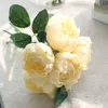 Fleurs décoratives et têtes artificielles Bouquet jardin 6 fleurs de mariage pivoine fête soie 1 automne centres de table floraux pour Tables