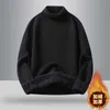 2023 New High Quality Solid Color Men's Knitted Sweater for Men's Wear Korean Fashion High Neck Plush Pullover Sweater for Men