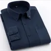 Men's Dress Shirts Mens Oxford Long-sleeved Shirt Casual White Red Blue Gray Green Navy Business Men Long Sleeve Slim Size Pocket Style