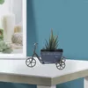 Emballage cadeau jardinière Pot de fleur support Tricycle boîte vélo bois brouette succulente métal extérieur Mini bonsaï debout Vintage jardinières titulaire