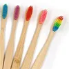 Disposable Toothbrushes Natural Bamboo Toothbrush Wholesale Environment Wooden Rainbow Oral Care Soft Bristle Disposable Toothbrushe