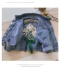 Bahar Sonbahar Kids denim ceket vintage çiçekler denim ceket çocukları dış giysiler