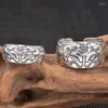 Anéis de cluster 925 Sterling Silver escultura vintage Abertura de punho de dedão anel de dedo jóias tailandesas de metal