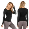 LL Align Women's Yoga long sleeves Solid Color Nude Sports Shaping Waist Tight Fitness Loose Jogging Sportswear Women's Quality 2021 new