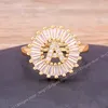 Sıcak Satış Moda Lüks İlk 26 Alfabe Ayarlanabilir Altın Renk Zirkon A-Z Mektup Yüzük İfadesi Kadınlar İçin Mücevher Hediyesi Moda Jewelryrings Altın Yüzük Harf