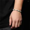 Strang Naturstein Tigerauge Armband 4x13mm Retangle Achate Türkis Quarz Perlen Armbänder Einstellbar Für Männer Frauen Yoga Schmuck