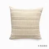 Kudde ins linne fast färg randig rutig kudde modern minimalistisk japansk stil täcke soffa heminredning 45 45 cm