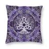 Oreiller De Luxe Arbre De Vie Avec Triquetra Throw Case Décoration Viking Norse Yggdrasil Couverture 45x45 Taie D'oreiller Pour Canapé