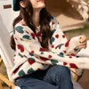 Women's Sweaters Autumn Winter Japanese Casual Loose Sweet Cute Jumpers Preppy Style Heart Jacquard All Match Knitted Pullovers 231118